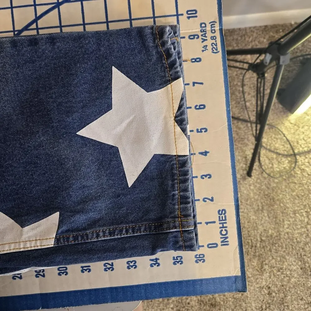 BDG Low-Rise Tapered Baggy Jean Star Print 27 W 28 L Streetwear Skater Punk USA - Picture 11 of 11